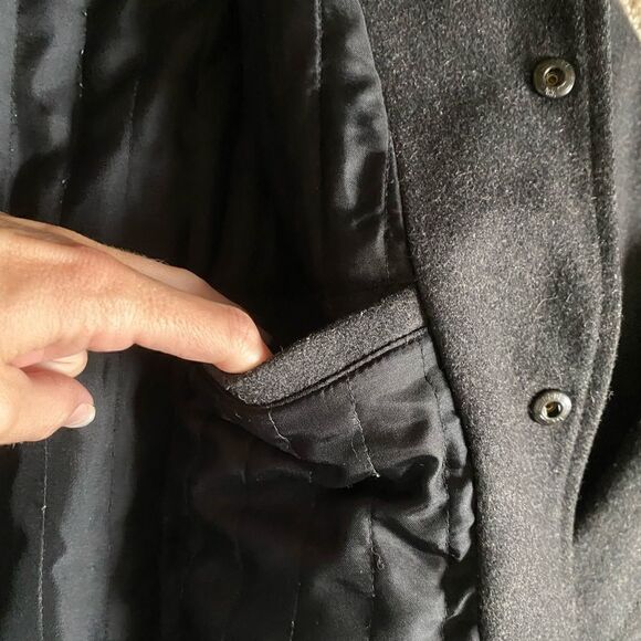 J Crew Coat Snap Down Wool Nylon Winter Lined Pockets Professional Mens Sz Large - Picture 5 of 11